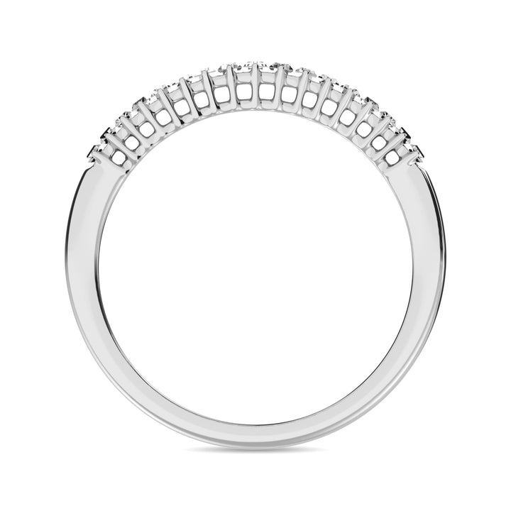 Diamond 1/5 Ct.tw Round and Baguette Anniversary Ring  in 10K White Gold