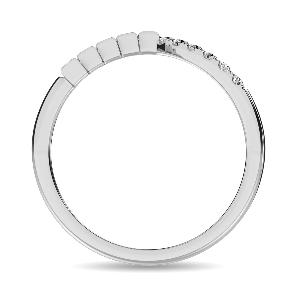 Diamond 1/4 Ct.tw Round and Baguette Band  in 10K White Gold