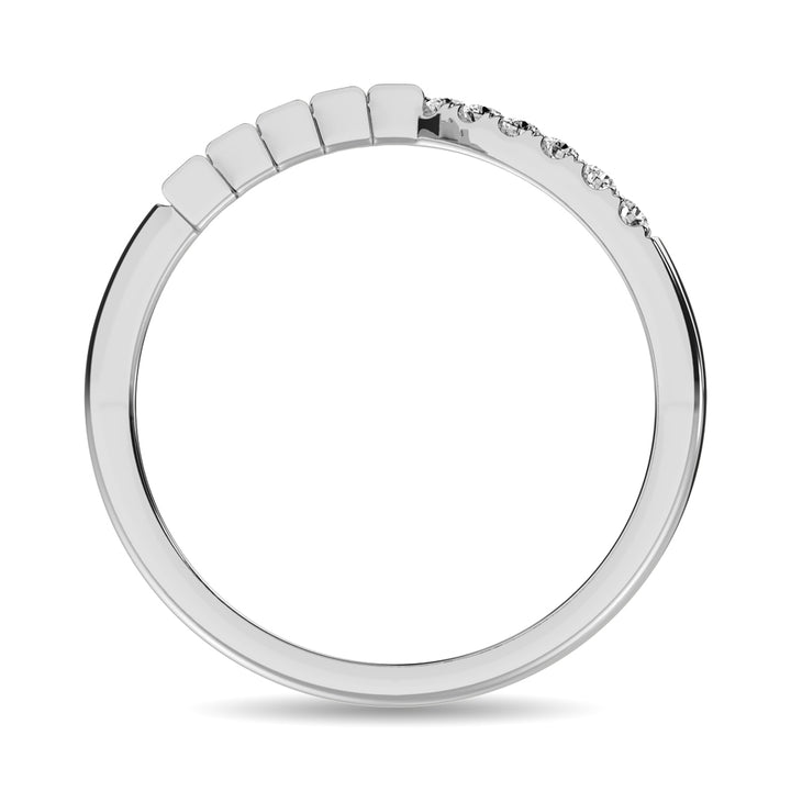 Diamond 1/4 Ct.tw Round and Baguette Band  in 10K White Gold