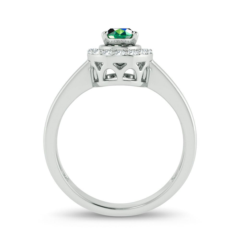 10K 0.15ct Diamond Emerald Ring