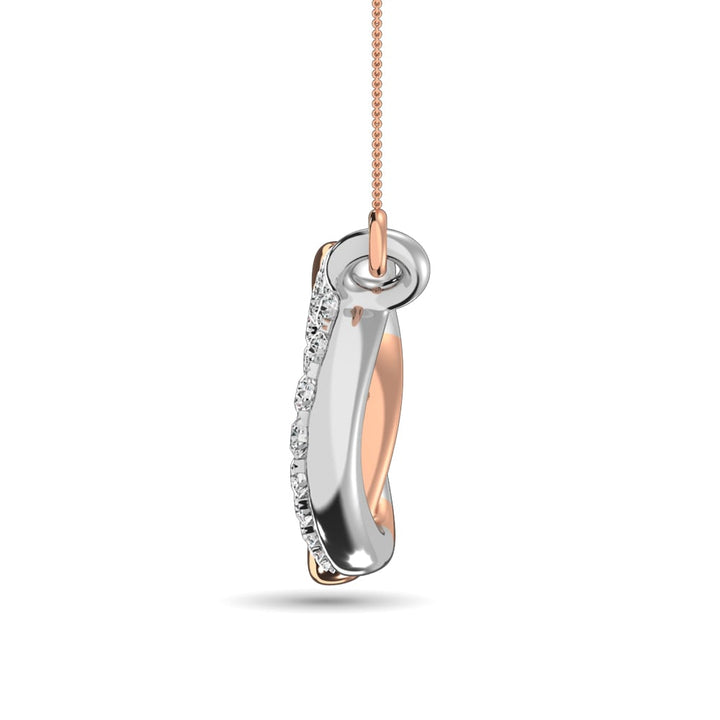 Diamond 1/20 Ct.tw Symatrical Oval Necklace  in 10K Rose and White Gold