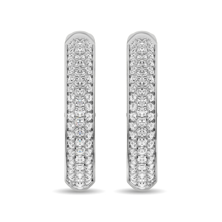 Diamond 1 Ct.tw Hoop Earrings in 14K White Gold