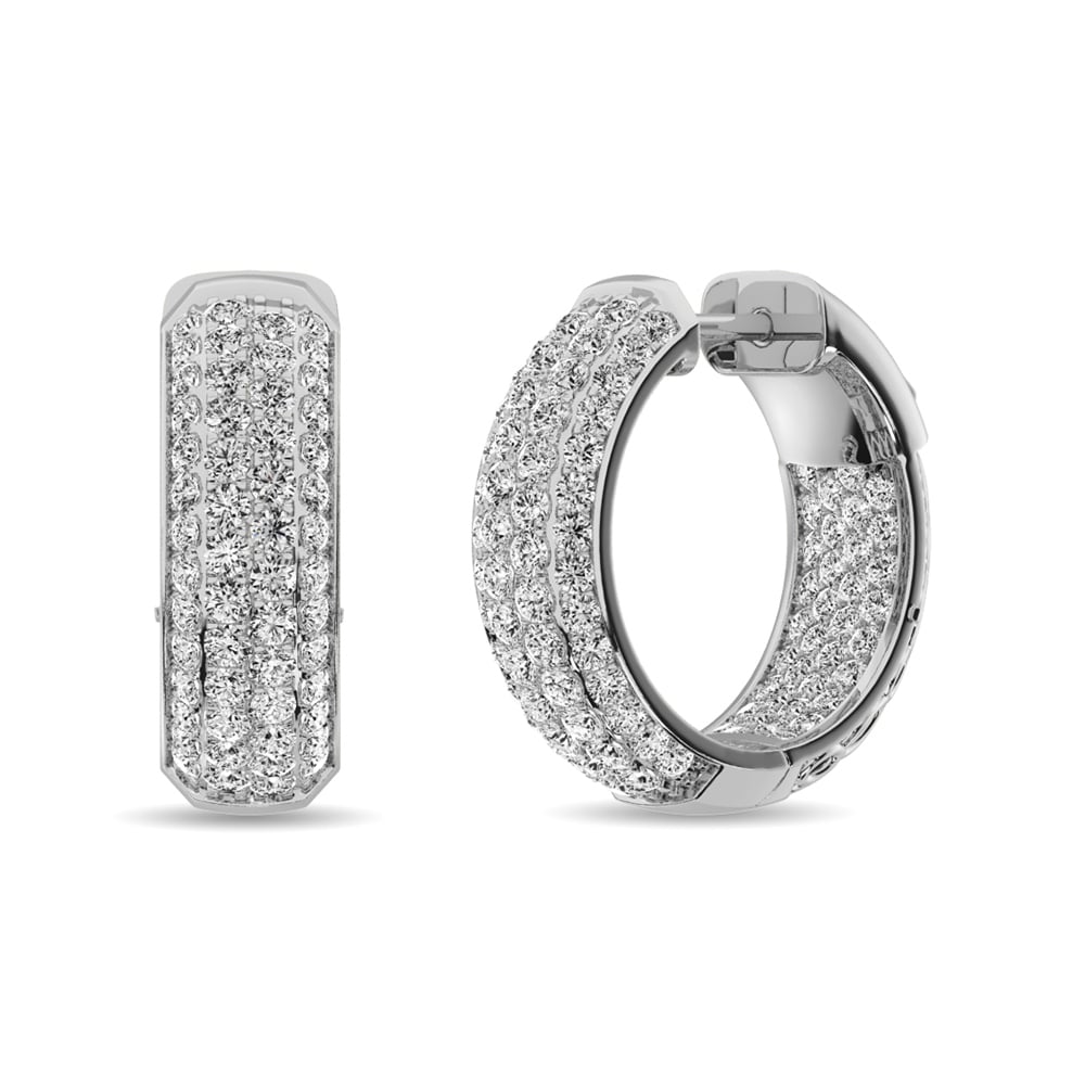 Diamond 2 1/6 Ct.tw Hoop Earrings in 14K White Gold