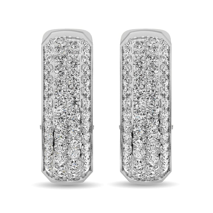 Diamond 2 1/6 Ct.tw Hoop Earrings in 14K White Gold