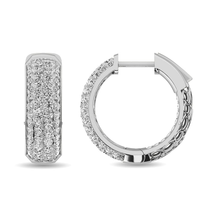 Diamond 2 1/6 Ct.tw Hoop Earrings in 14K White Gold