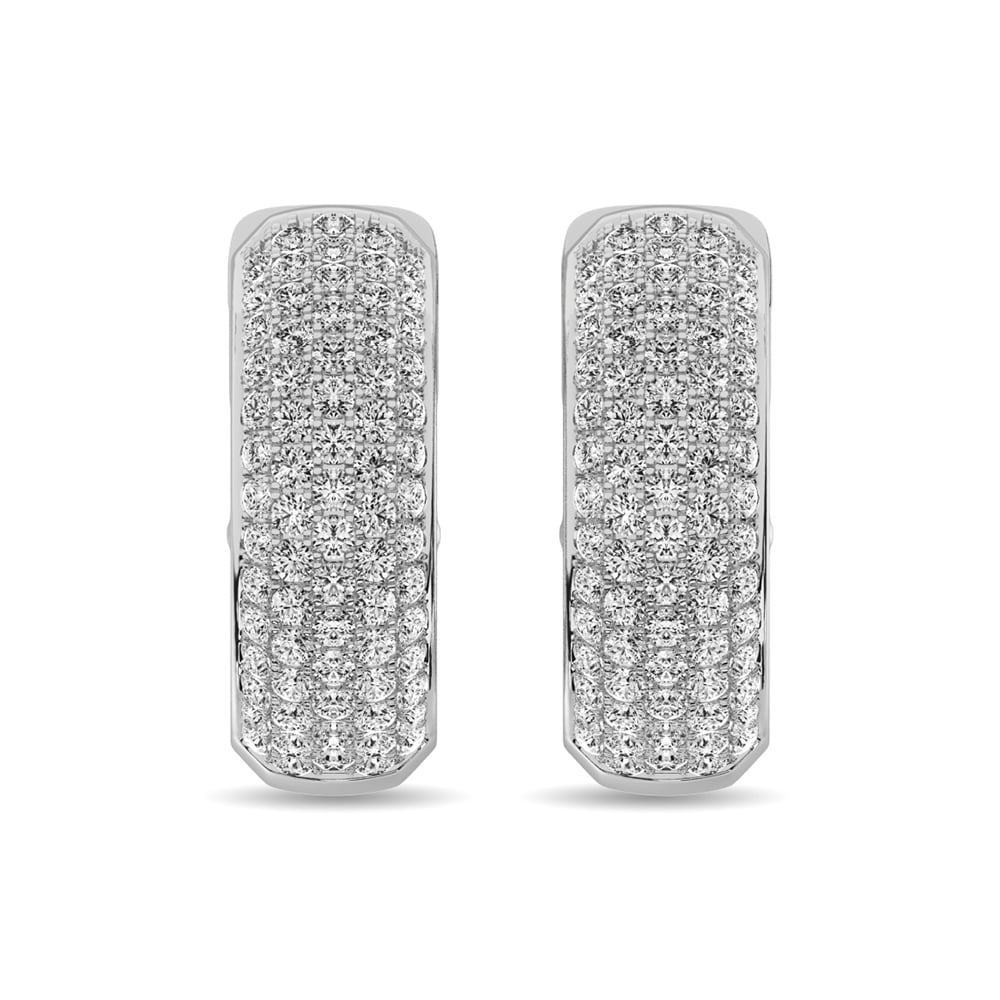 Diamond 3 1/8 Ct.tw Hoop Earrings in 14K White Gold