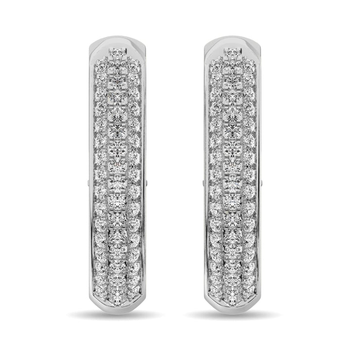 Diamond 1 Ct.tw Hoop Earrings in 14K White Gold