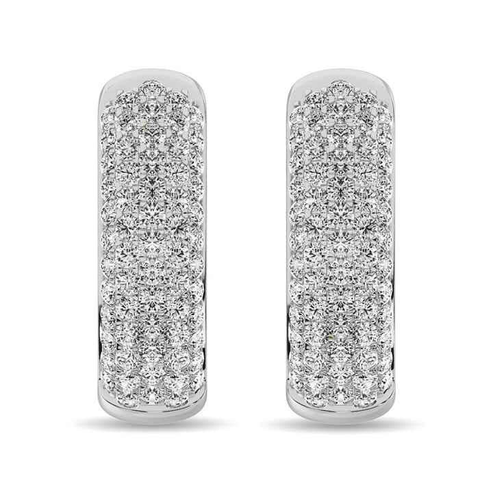 Diamond 2 1/10 Ct.tw Hoop Earrings in 14K White Gold