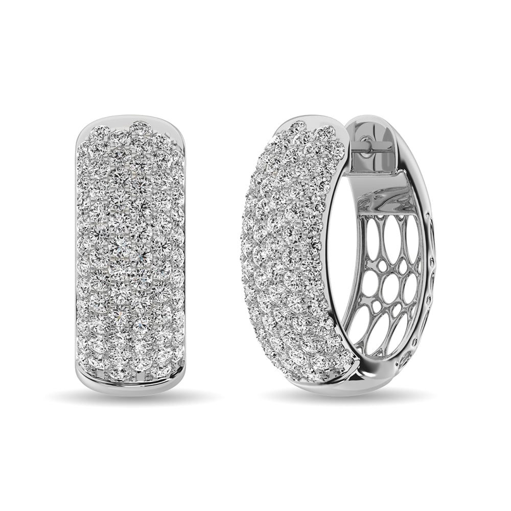 Diamond 3 1/5 Ct.tw Hoop Earrings in 14K White Gold