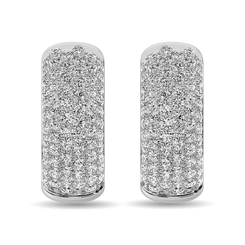 Diamond 3 1/5 Ct.tw Hoop Earrings in 14K White Gold