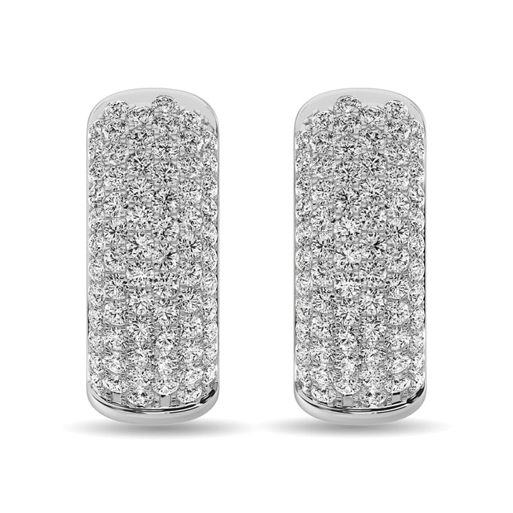 Diamond 3 1/5 Ct.tw Hoop Earrings in 14K White Gold