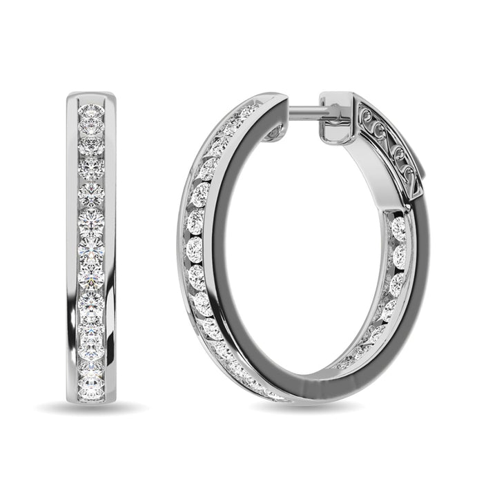 Diamond 2 Ct.tw Hoop Earrings in 14K White Gold