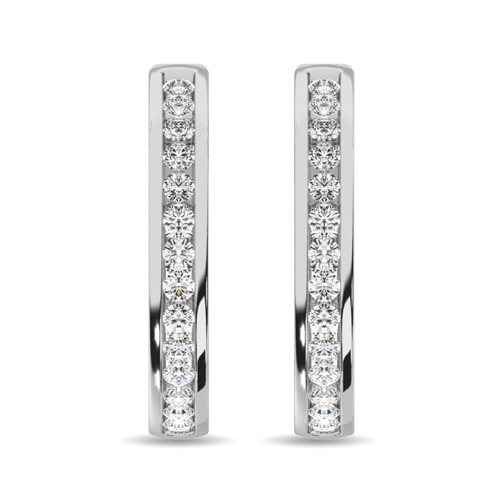 Diamond 2 Ct.tw Hoop Earrings in 14K White Gold