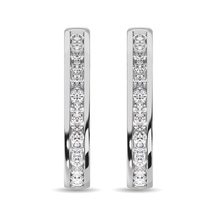 Diamond 1 Ct.tw Hoop Earrings in 14K White Gold