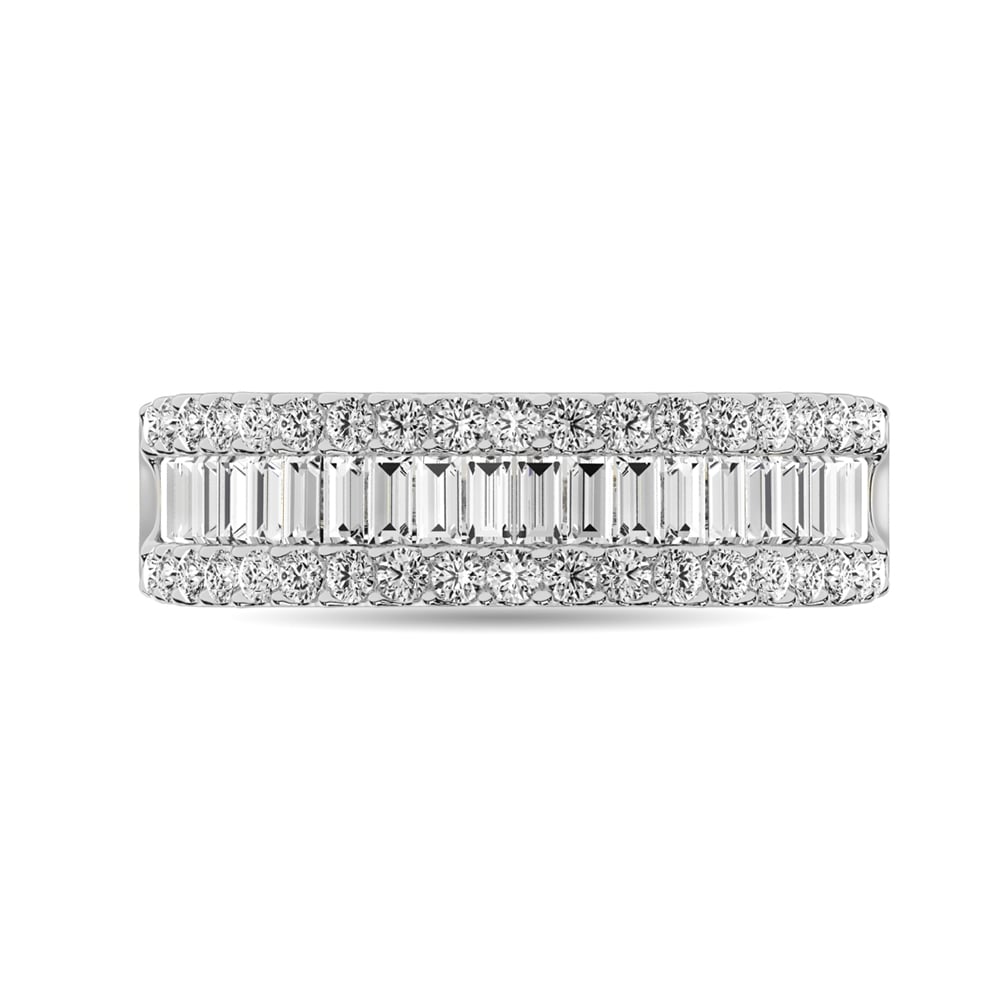 Diamond 2 Ct.Tw. Round and Baguette Fashion Band in 14K White Gold