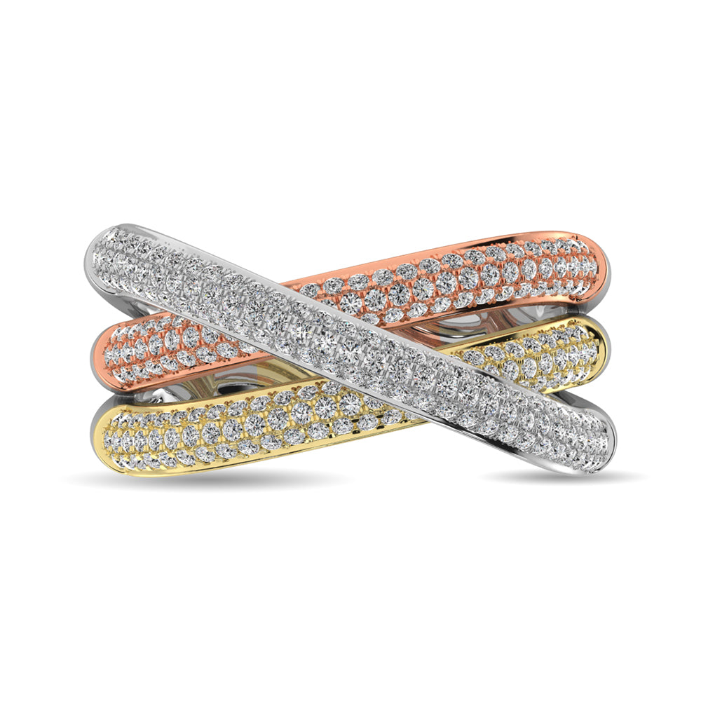 Diamond 1 Ct.tw Fashion Ring in 14K Three Tone Gold