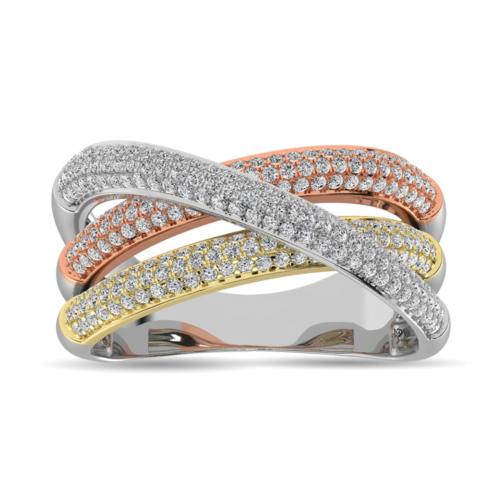 Diamond 1 Ct.tw Fashion Ring in 14K Three Tone Gold