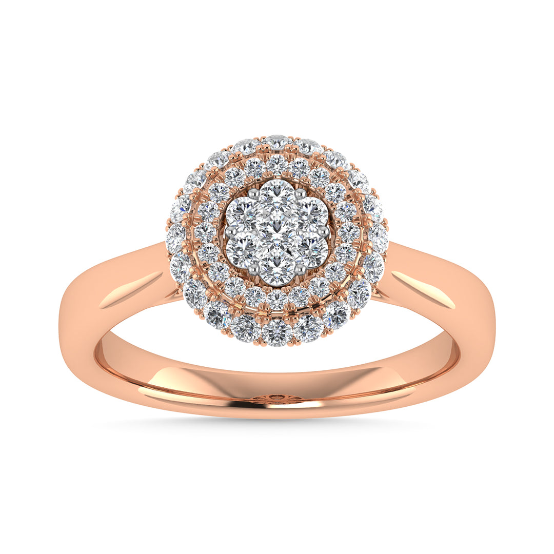 Diamond 1/2 Ct.Tw. Cluster Fashion Ring in 14K Two Tone