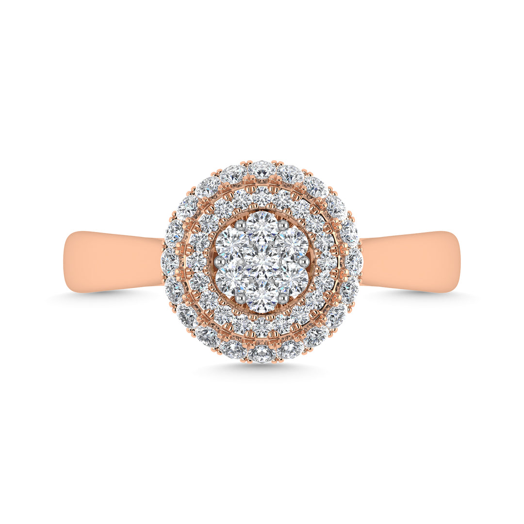 Diamond 1/2 Ct.Tw. Cluster Fashion Ring in 14K Two Tone
