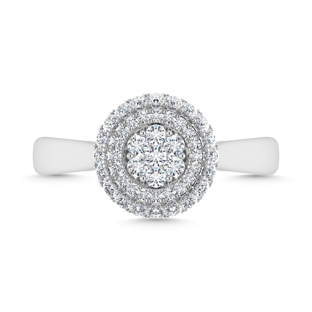 Diamond 1/2 Ct.Tw. Cluster Fashion Ring in 14K White Gold
