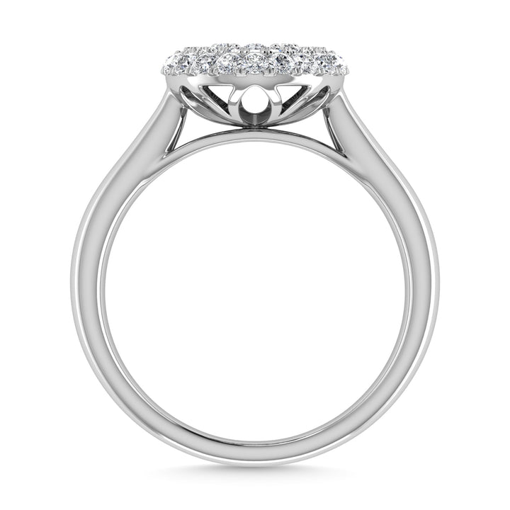 Diamond 1/2 Ct.Tw. Cluster Fashion Ring in 14K White Gold