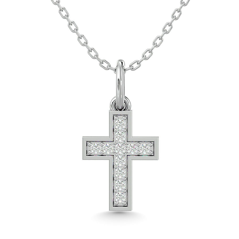 10KT WHITE GOLD 1/10CT.TW DIAMOND PENDANT