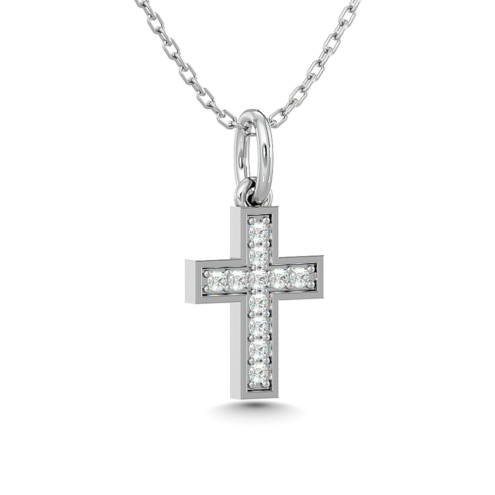 10KT WHITE GOLD 1/10CT.TW DIAMOND PENDANT