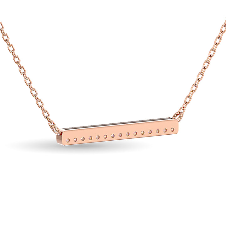 Diamond 1/6 Ct.tw Bar Necklace in 10K Rose Gold