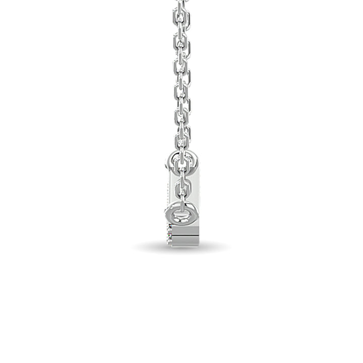 Diamond Round Cut Bar Fashion Necklace 1/6 Ct.tw in 10K White Gold