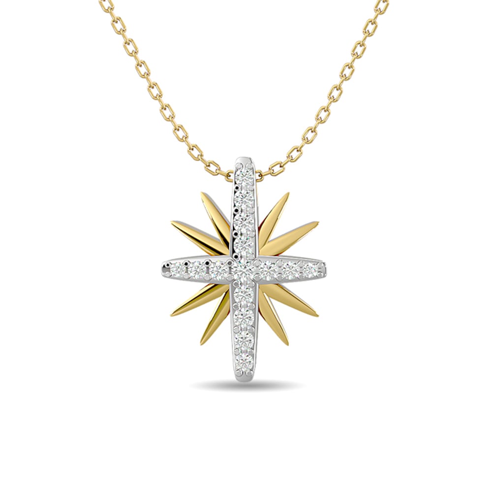 Diamond 1/8 Ct.tw Star Pendant in 10K Yellow Gold