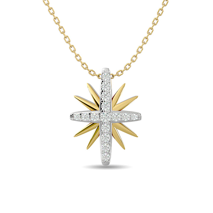 Diamond 1/8 Ct.tw Star Pendant in 10K Yellow Gold