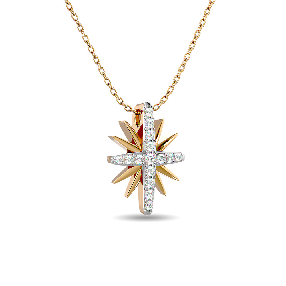 Diamond 1/8 Ct.tw Star Pendant in 10K Yellow Gold