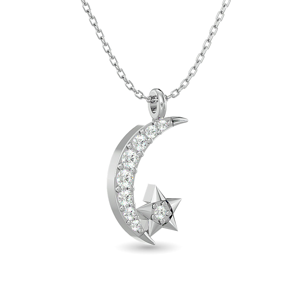 10KT WHITE GOLD 1/10CT.TW DIAMOND PENDANT