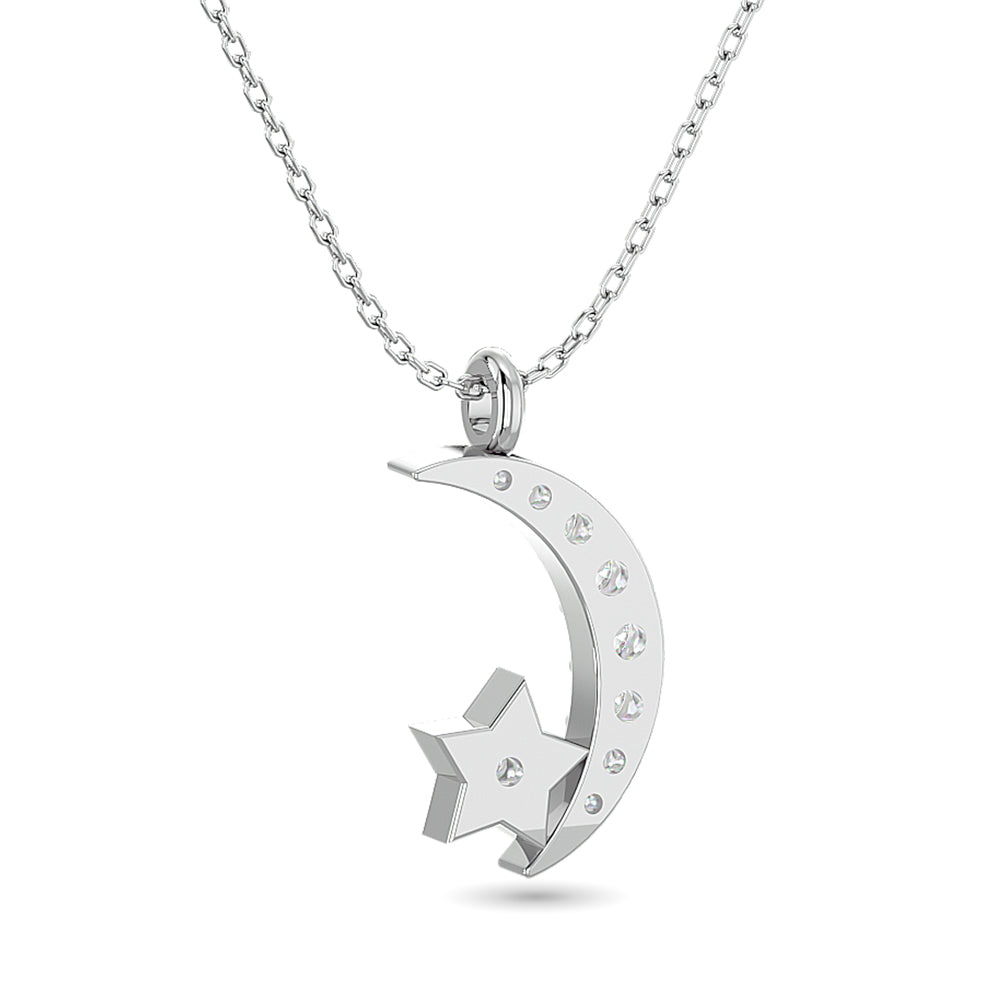10KT WHITE GOLD 1/10CT.TW DIAMOND PENDANT
