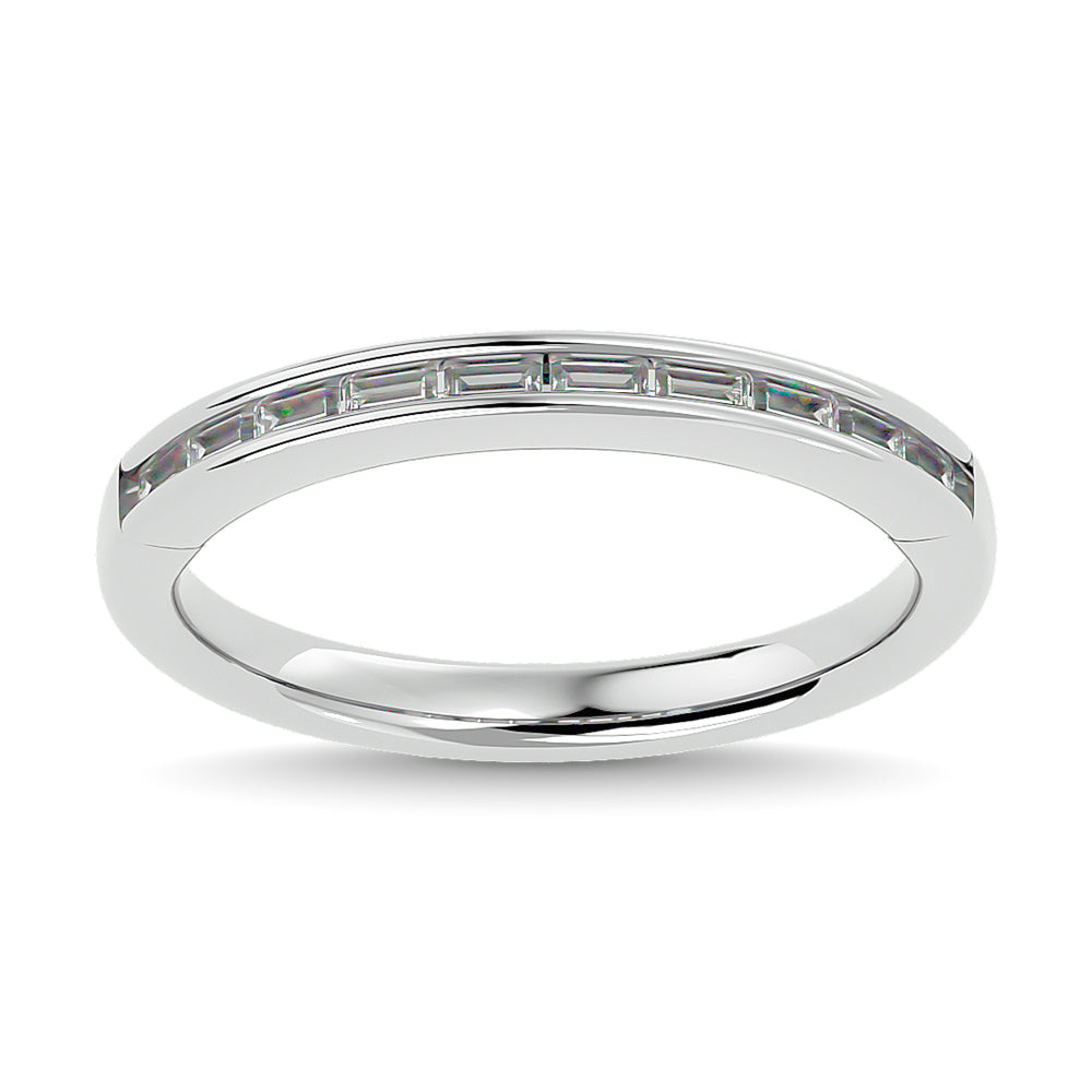 Diamond 1/2 Ct.tw Channel Set Straight Baguette Ladies Band in 14K White Gold