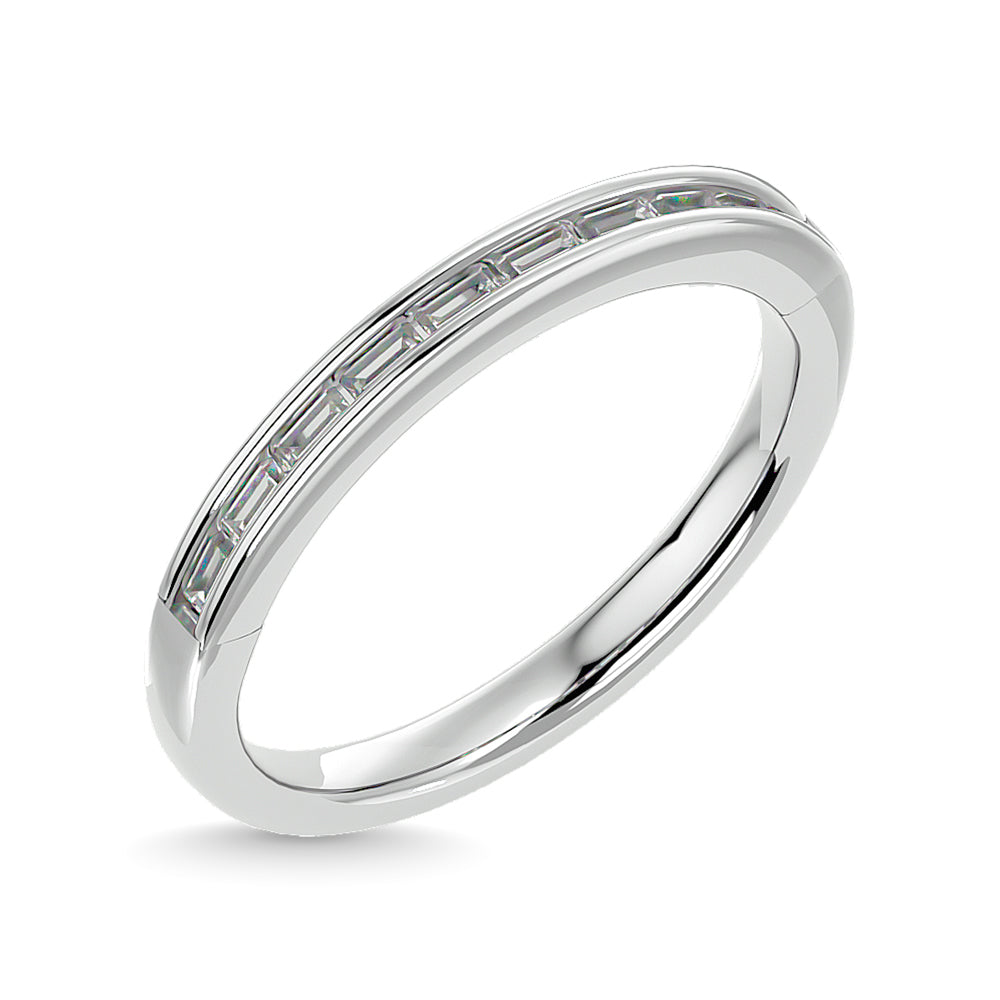 Diamond 1/2 Ct.tw Channel Set Straight Baguette Ladies Band in 14K White Gold