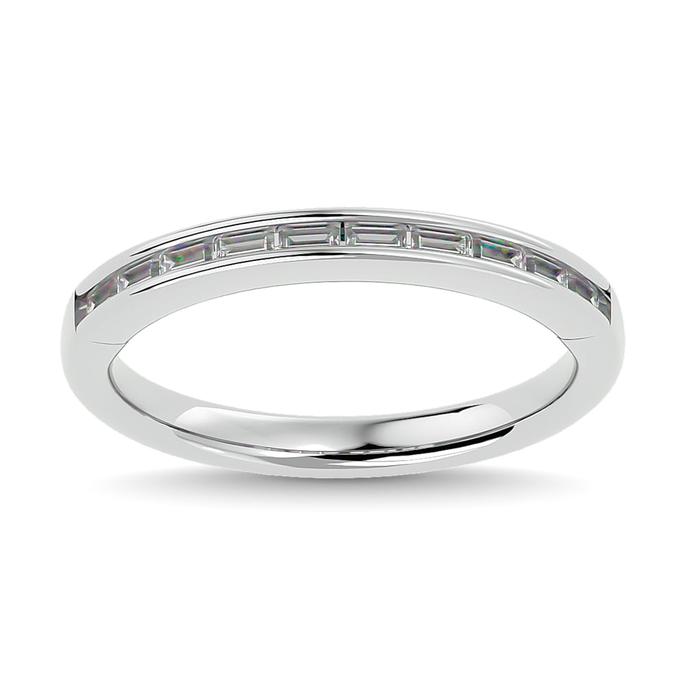 Diamond 1/2 ct tw Channel Set Straight Baguette Ladies Band in 14K White Gold