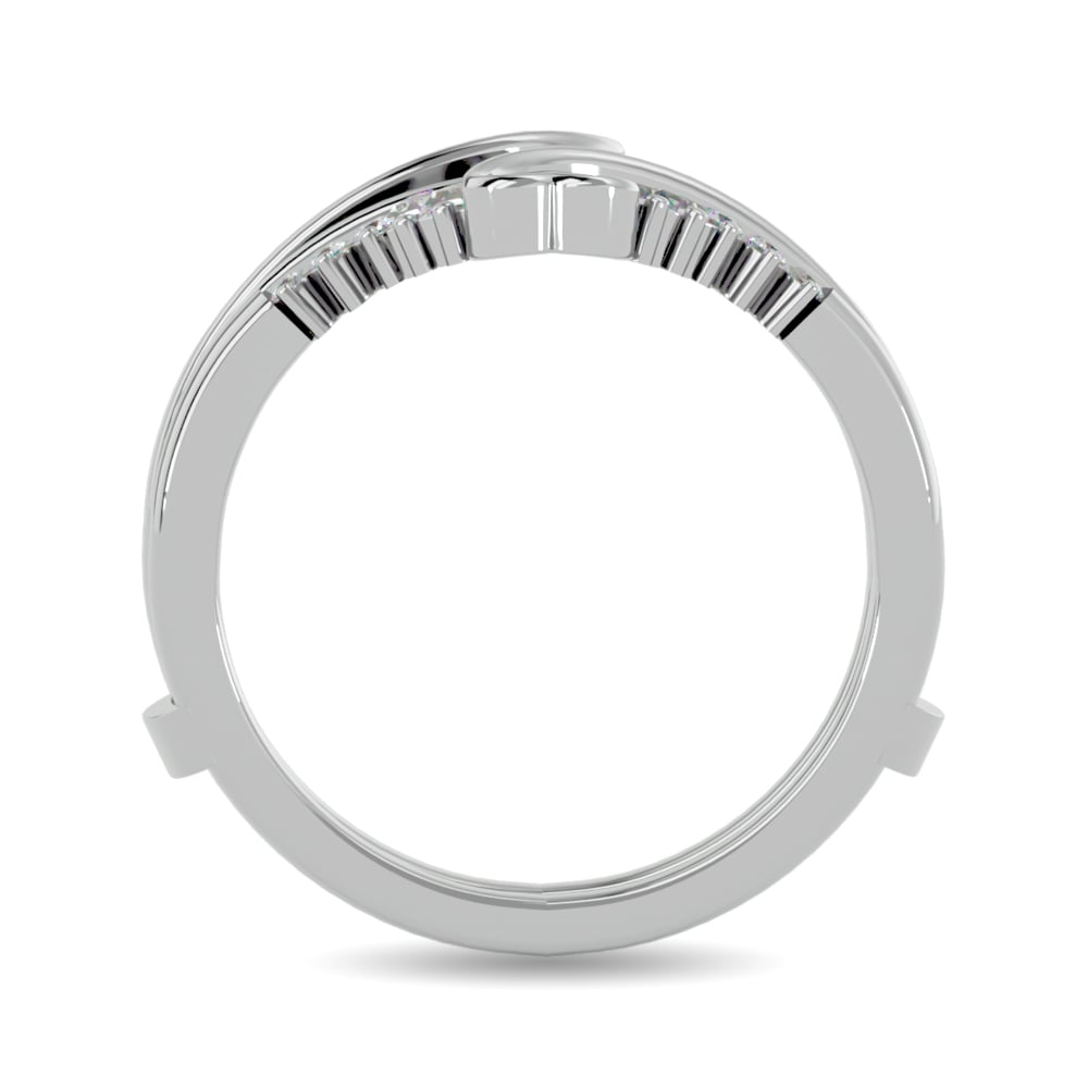 Diamond 1/4 Ct.tw Round and Tapper Guard Ring  in 14K White Gold