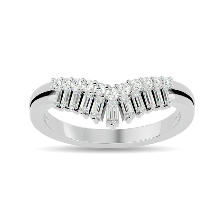 Diamond 1/3 Ct.tw Chevron Band in 10K White Gold