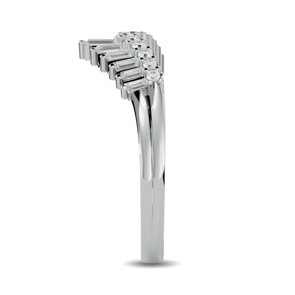 Diamond 1/3 Ct.tw Chevron Band in 10K White Gold