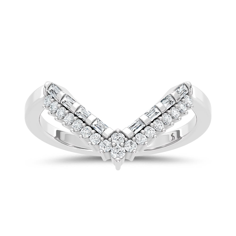Diamond Chevron Band 1/5 Ct.tw in 14K White Gold