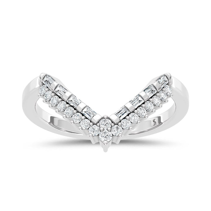 Diamond Chevron Band 1/5 Ct.tw in 14K White Gold