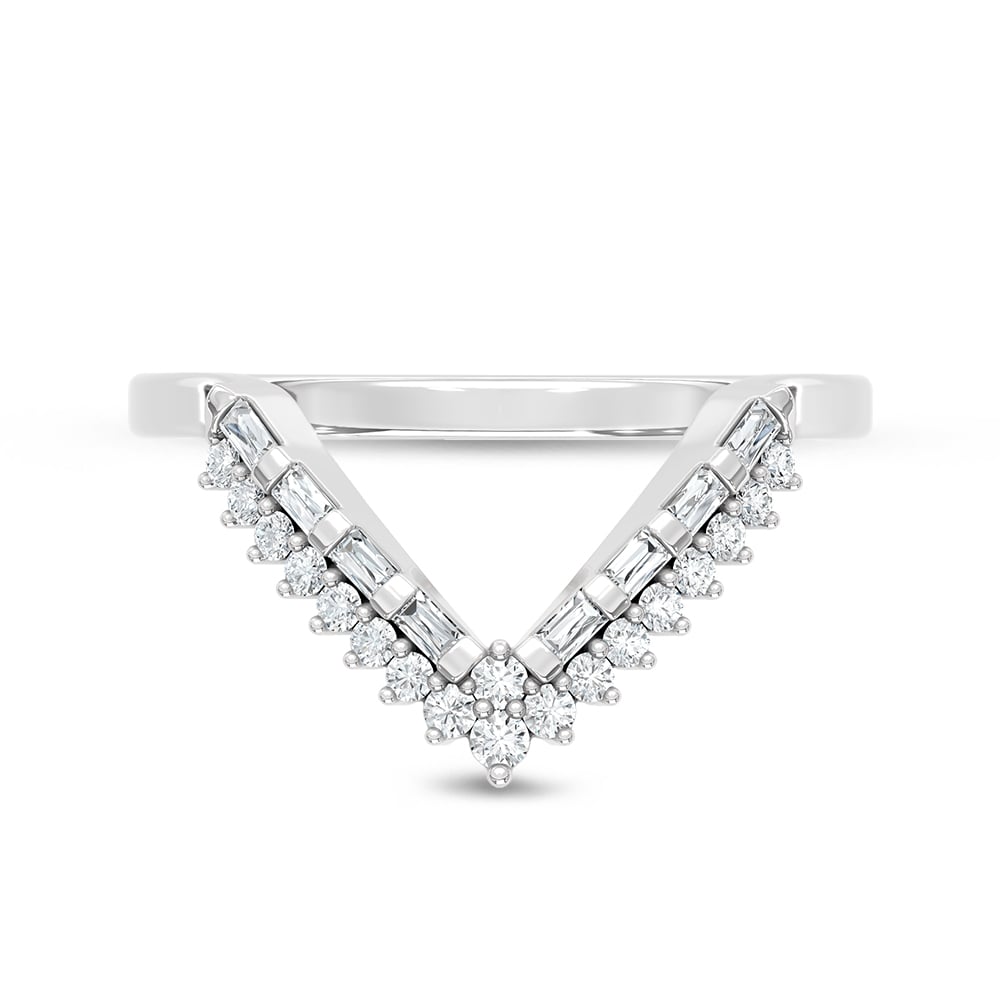 Diamond Chevron Band 1/5 Ct.tw in 14K White Gold