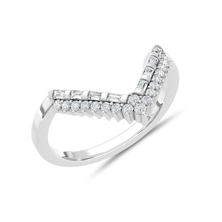 Diamond Chevron Band 1/5 Ct.tw in 14K White Gold