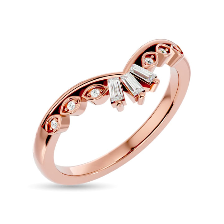 Diamond 1/6 Ct.tw Chevron Band in 14K Rose Gold