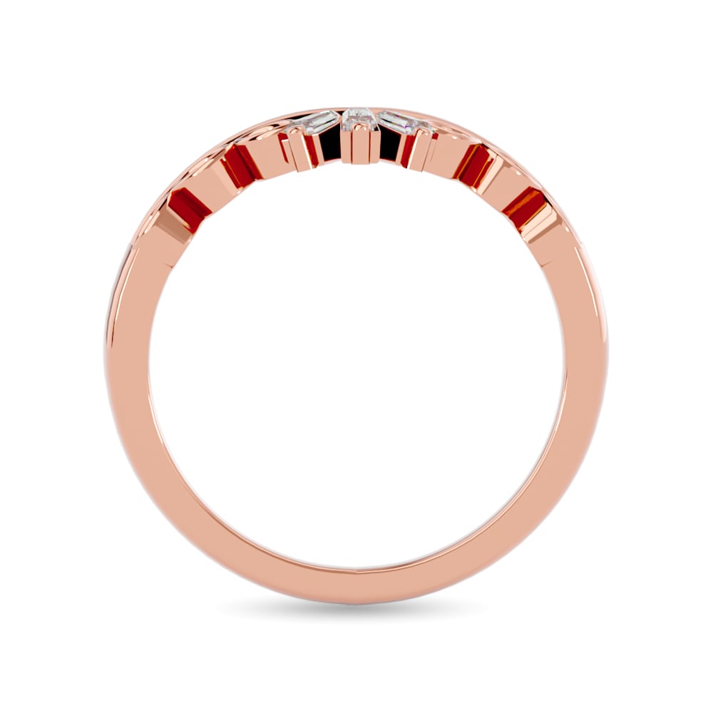 Diamond 1/6 Ct.tw Chevron Band in 14K Rose Gold