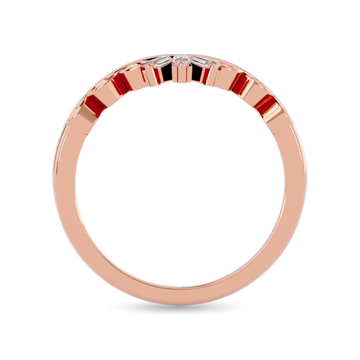 Diamond 1/6 Ct.tw Chevron Band in 14K Rose Gold