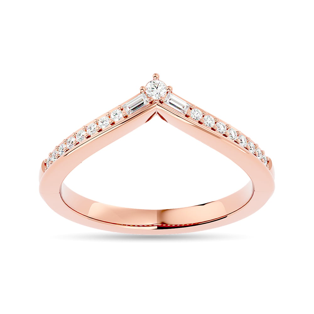 Diamond 1/6 Ct.tw Chevron Band in 10K Rose Gold