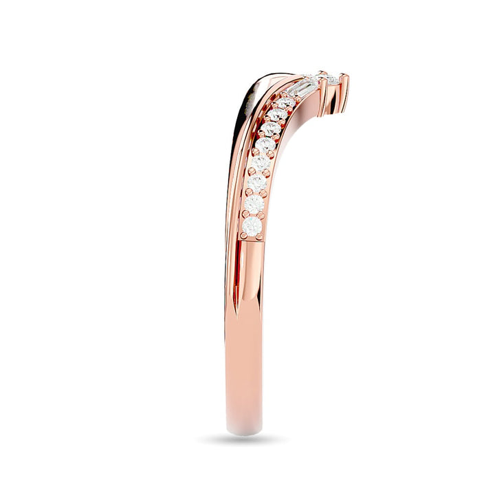 Diamond 1/6 Ct.tw Chevron Band in 10K Rose Gold