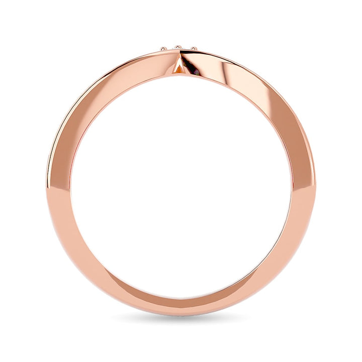 Diamond 1/6 Ct.tw Chevron Band in 10K Rose Gold